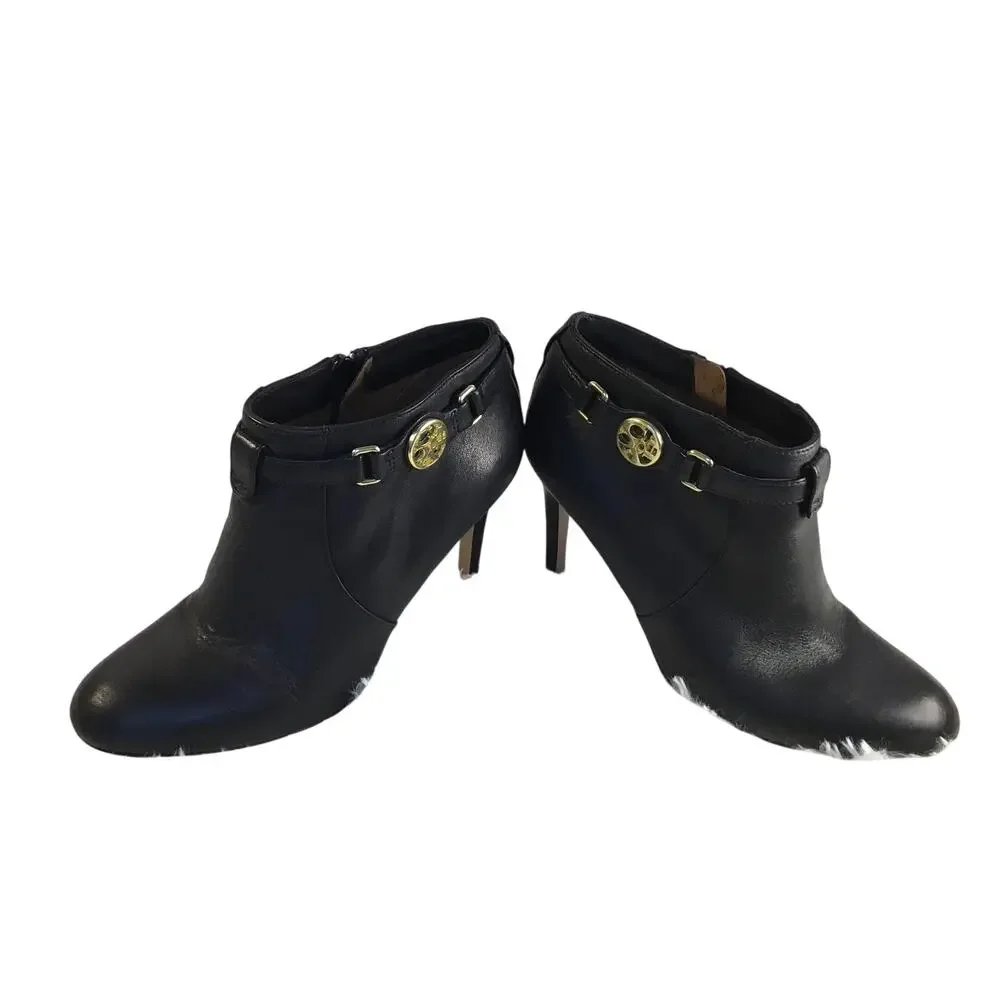 Coach Salene Cow Safari Leather Heeled  Booties Women’s SZ 6B